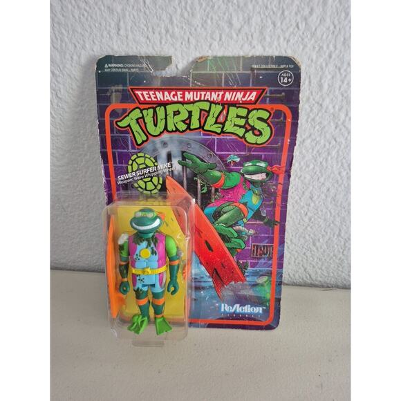 TMNT Sewer Surfer Mike Wave 3 Super 7 Michaelangelo Reaction Action Figure - Picture 2 of 15